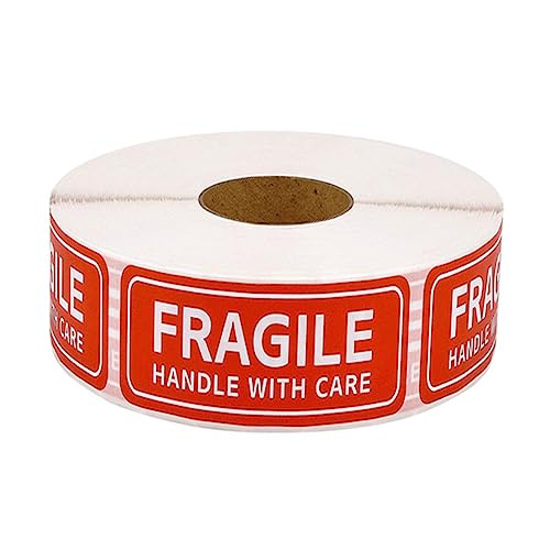 iplusmile 500 Stück Fragile Warnetiketten Selbstklebend Rote Versandetiketten für Sichere Paketzustellung und Stark Haftend Ablösbar für Kartons von iplusmile