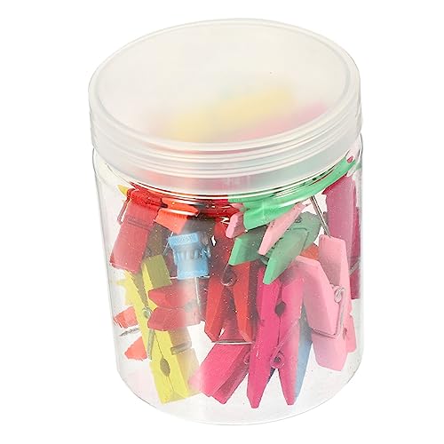 iplusmile 50Stücke Dekorative Holzklammern mit Pushpin für Pinnwand Kreative Büroklammern für Fotos und Notizen Zubehör für Klassenzimmer und Bastelarbeiten und Leicht von iplusmile