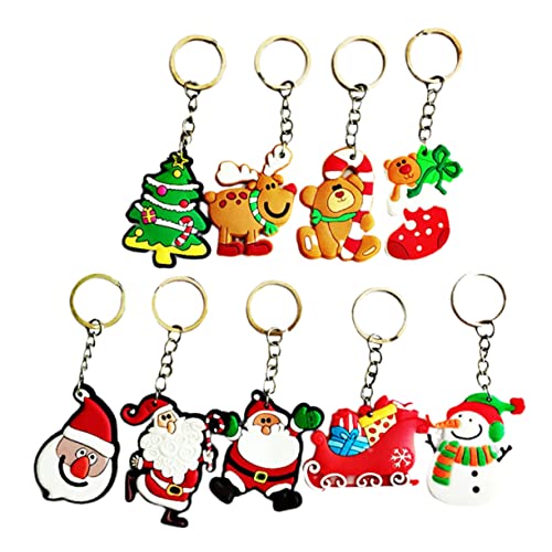 iplusmile 54 Stück Teiliges Weihnachts PVC Schlüsselanhänger Kreative Cartoon Anhänger Leichte Taschen und Schlüssel Dekoration Langlebiges Flexibles Material Dankeschön für Kollegen und von iplusmile