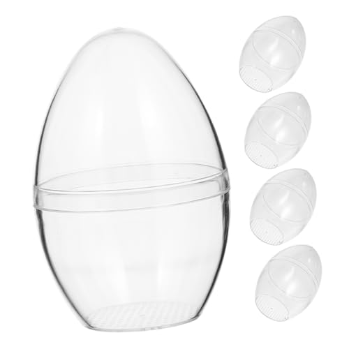 iplusmile 5Stücke Durchsichtige Kunststoff Ostereier Befüllbare und Wiederverwendbare Ornamente für DIY Dekorationen für Osterfeiern Eiersuchen und Geschenkkörbe von iplusmile