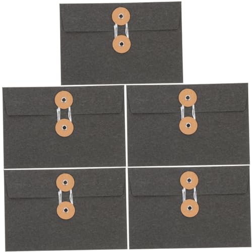 iplusmile 5Stücke Vintage Papierentaschen Multifunktionale Aufbewahrungstaschen aus Kraftpapier mit Seilschnallen Versiegelung für Dokumente Postkarten und Kreative Projekte von iplusmile