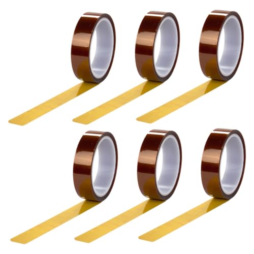 iplusmile 6 Rollen Hochtemperatur Klebeband Tape für Sublimation Polyimid Hitzebeständig für Druck Schweiß und Beschichtung von iplusmile
