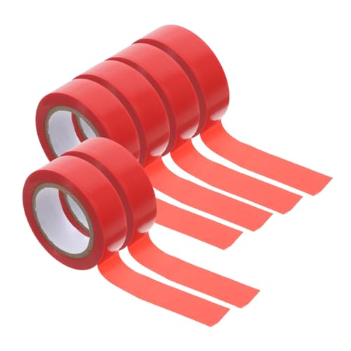 iplusmile 6 Rollen Isolierband Kabelbänder Pvc-elektroisolierband Spritzwassergeschütztes Klebeband Flexibles Flachkabelband Outdoor -elektroband Dünnes Isolierband Markierungsband Pvc Rot von iplusmile