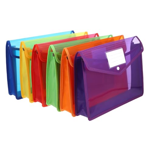 iplusmile 6 Stück Dokumentenordner Transparentes Wasserdichtes Kunststoff Organizer mit Druckknopfverschluss und Etikettentasche Reißfest für Büro Schule Zuhause Farbig Sortiert iplusmile 6 Stück Dokumentenordner Transparentes Wasserdichtes Kunststoff Organizer mit Druckknopfverschluss und Etikettentasche Reißfest für Büro Schule Zuhause Farbig Sortiert von iplusmile