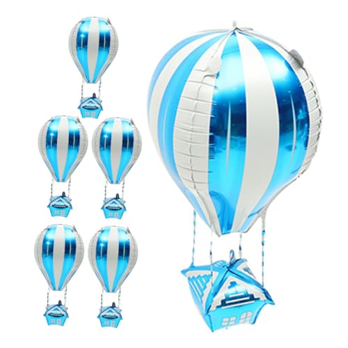iplusmile 6 Stück Heißluftballon Dekoration Kinderparty Luftballons Heißluftballon Aluminiumballon Heißluftballon Förmige Luftballons Aluminium Heißluftballon Luftballons Himmelblaue von iplusmile
