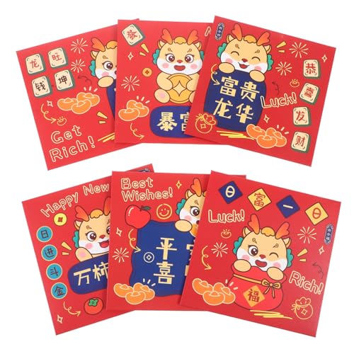 iplusmile 6 Stück Teiliges Chinesische Rote Umschläge Dragon Year Design Frühling Festival Geldumschläge Cartoonmotiv Dekorativ Vielseitig Verwendbar für Neujahrsgeschenke iplusmile 6 Stück Teiliges Chinesische Rote Umschläge Dragon Year Design Frühling Festival Geldumschläge Cartoonmotiv Dekorativ Vielseitig Verwendbar für Neujahrsgeschenke von iplusmile