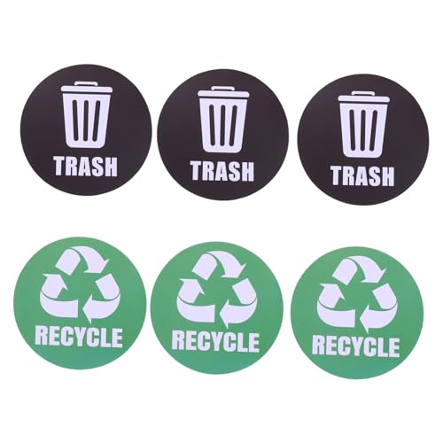 iplusmile 6 Stück Teiliges Mülltonnen Aufkleber Wasserdichte PVC Recycling Sticker Labels zur Abfalltrennung Beschriftet Langlebig und Vielseitig für Haushalt Büro Schule Gewerbe und von iplusmile