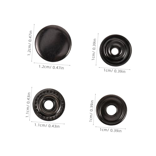 iplusmile 60 Sätze Teiliges Metall Druckknopf Robuste Runde Druckknöpfe für DIY Kleidung Taschen Jacken und Mäntel Einfach zu Befestigen Modisches Gunmetal Finish von iplusmile