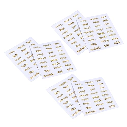 iplusmile 6Blätter Flaschenetiketten für Ätherische Öle Selbstklebende Goldene Tags Dekorative für Aromatherapie Flaschenorganisation von iplusmile