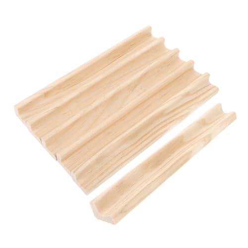 iplusmile 6Stücke Holz Buchstabenhalter Dekorative Holzfliesen für DIY Bastelprojekte Vielseitige Display Tabletts für Home Decor und Brettspielzubehör von iplusmile