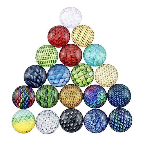 iplusmile 70 Stück Musterglasflecken Basteln Schmuck Zubehör Armband-anhänger Drachen Reiz Verzerrungen Herstellung Aufkleber Patch Edelsteine ​​​​glasfleck Bunt Kristallglas von iplusmile