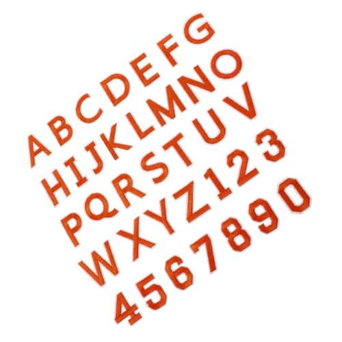iplusmile 72Stücke Aufnäher zum Aufbügeln Farbenfrohe A Z für Kleidung Taschen Jacken Schuhe Einfache Anwendung Lebendige Stickerei Orange Design von iplusmile