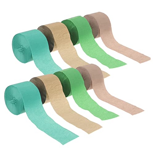 iplusmile 8 Rollen Krepppapier Deko Farbige Crepe Streamer in Gold Braun Weihnachtsgrün Moosgrün Vielseitig Zuschneidbar für Geburtstags und Hochzeitsfeier Party Deko Zubehör von iplusmile