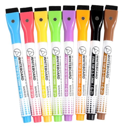 iplusmile 8 Stück Magnetische Whiteboard Stifte Farben Abwischbare Dry Erase Marker mit Feiner Spitze Wassergestützte Sicher und Praktisch für Büro Zuhause und Schule Einfach zu Schreiben von iplusmile