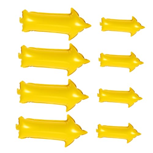 iplusmile 8 Stück Pfeilballon Luftballons für Geburtstagsfeiern aufblasbare Cartoon-Ballons Partyballons Bogenformballon Hochzeitsballon Folienballons Ballonstütze PE-Aluminiumfolie Gelb von iplusmile
