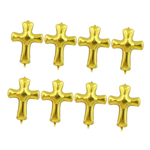 iplusmile 8 Stück Taufballons Königsblaue Luftballons Fallen Karneval Girlande Ballons Überqueren Religiöse Ballons Biegbar Beige Luftballons Zur Erstkommunion Fliegend Aluminiumfolie Golden von iplusmile