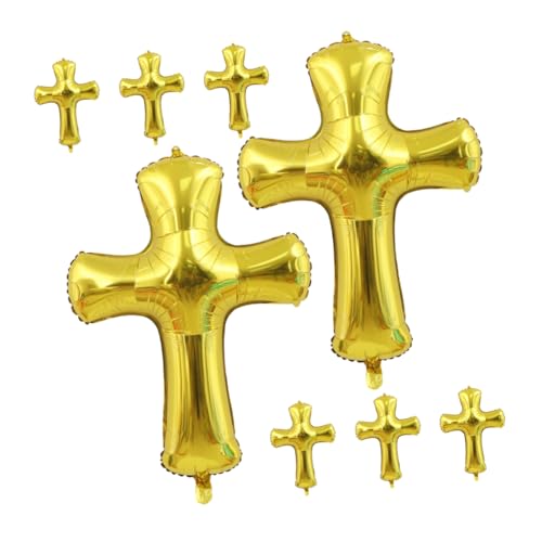 iplusmile 8 Stück Taufballons Tanks Ballonständer Für Den Boden Geburtstagsparty Ballons Blauer Ballon Inflator Kreuz Duschballons Nebel Ballonpumpe Goldene Aluminiumfolie von iplusmile