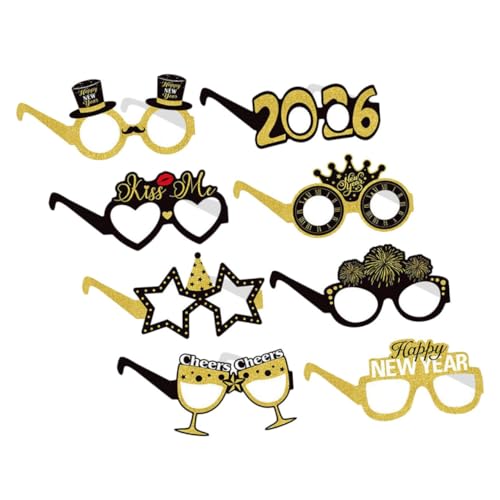 iplusmile 8 Stück Teiliges Neujahrsbrillen aus Robustem Karton Leichte Komfortable Partybrillen für Silvester und Weihnachtsfeiern Vielseitige Foto Requisiten zur Dekoration für iplusmile 8 Stück Teiliges Neujahrsbrillen aus Robustem Karton Leichte Komfortable Partybrillen für Silvester und Weihnachtsfeiern Vielseitige Foto Requisiten zur Dekoration für von iplusmile
