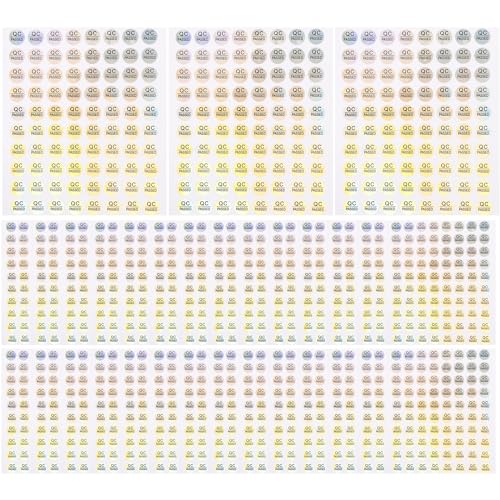 iplusmile 800 Stück QC-Schrittetiketten für Umschläge, Qualitätsprüfung, Aufkleber, rund, Etiketten, Drucker, Tabs, Zertifiziert, selbstklebend, PVC, Tester, 800 Stück von iplusmile