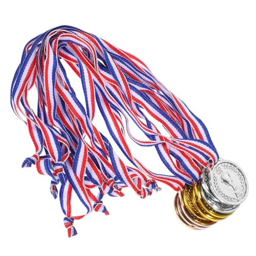 iplusmile 9Stücke Sportmedaillen mit Band Auszeichnung für Kunststoffmedaillen für Sportveranstaltungen Wettbewerbe und Partys zur Anerkennung von iplusmile