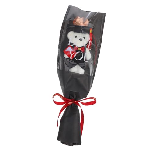 iplusmile Dr. Bear Abschlussstrauß Abschluss Begünstigt Abschlussbouquet Abschlussfeier Dekorationen Abschluss Requisiten Abschlussfoto -requisiten Abschluss Bär Stoff Black von iplusmile