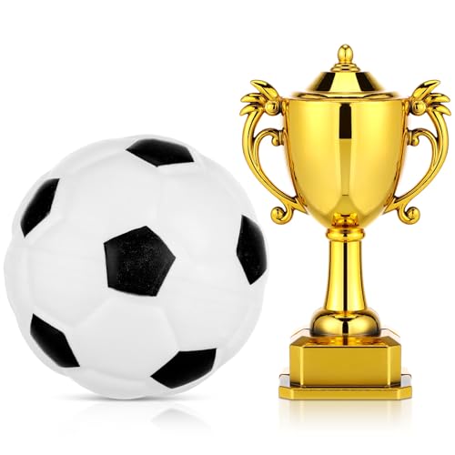 iplusmile Fußball-kuchendekorationen: Mini-auszeichnungstrophäe, Fußballmodell, Fußball-kuchenaufsatz für Sport-mottoparty-dekor, Puppenhaus-dekoration, Partygeschenke, 1 Set von iplusmile