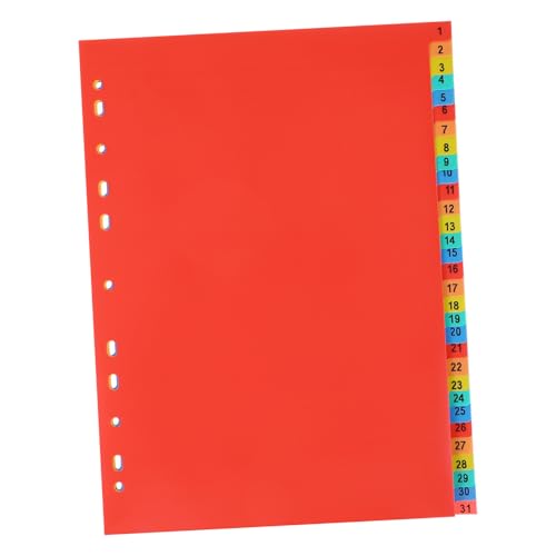 iplusmile Gelochte Registerkarten Teilig PVC Trennblätter mit Nummerierten Indexen für Büro Schule Aktenordner Organisation von iplusmile