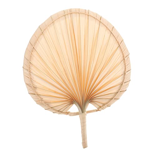 iplusmile Handgefertigter Chinesischer Handfächer aus Palmblatt Leichter Sommerfächer mit Griff Tragbarer Vintage Fächer für Strand Party Hochzeit und Raumdekoration von iplusmile