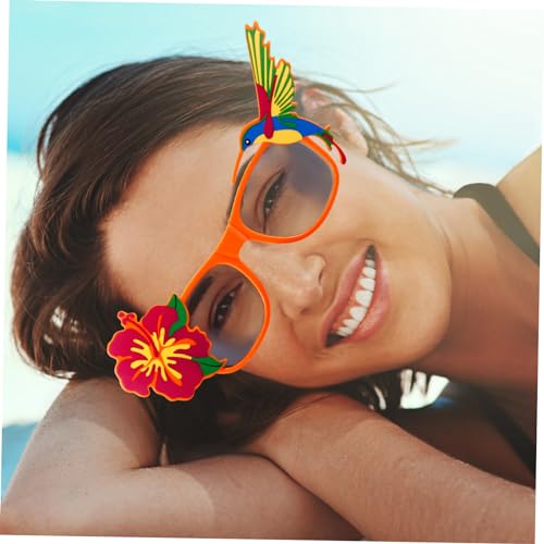 iplusmile Hawaii Party Brille mit Blume und Vogel Lustige Tropische Sonnenbrille Leichter Party Prop für Karneval Mottopartys und Kostüme Auffälliges Hawaii Dekorationsaccessoire von iplusmile