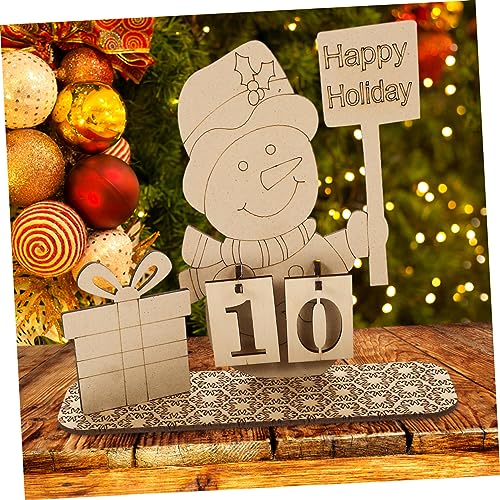 iplusmile Holz Adventskalender Tischdeko Langlebig Weihnachtskalender Holzkalender Weihnachtsdeko für Fenster Regal Schreibtisch Festliche Atmosphäre von iplusmile