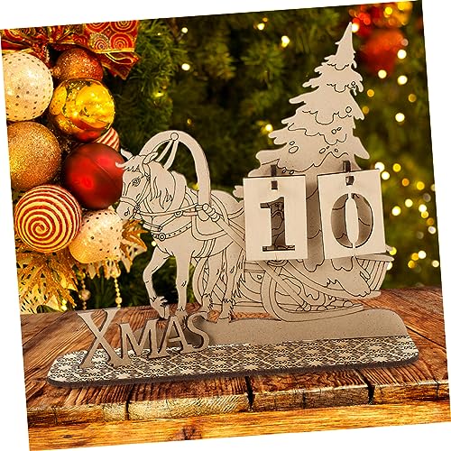 iplusmile Holz Weihnachtskalender Tischdekoration DIY Adventskalender mit Verstellbarem Datum Handgefertigt Festliche Weihnachtsdeko Perfektes für Familie und Freunde von iplusmile