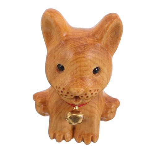 iplusmile Holzfigur Corgi Handgeschnitzt Rustikales Heimdekor Tierornament Kleine Statue Für Schreibtisch Oder Wohnung Welpenfiguren Aus Harz Dekoratives Accessoire von iplusmile