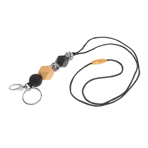 iplusmile Holzperlen Schlüsselband Lanyard mit Badge Clip Langer Ausweishalter für Schüler Büro Krankenschwestern Damen Komfortabel Stilvoll und Vielseitig Einsetzbar von iplusmile