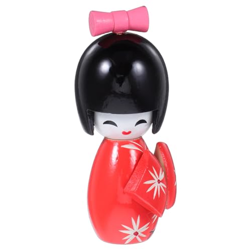 iplusmile Kimono Puppen Puppe Japanisches Handwerk antike Puppen Japanisches Kimono-Desktop-Ornament japanische Puppen für Mädchen orientalische Puppen handwerkliche Dekoration Holz rot von iplusmile