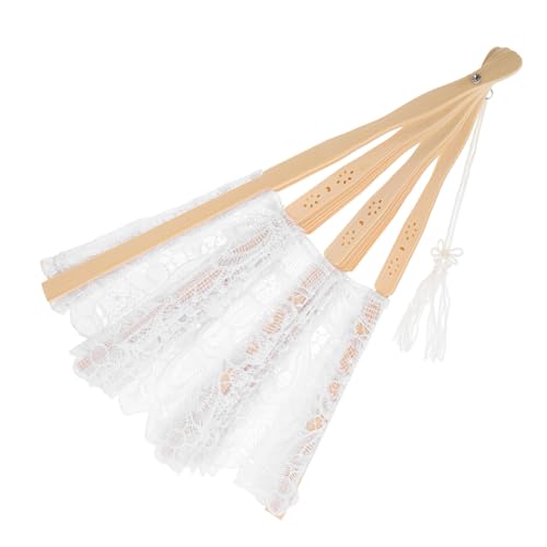 iplusmile Lace Faltfächer mit Quaste Eleganter Handfächer für Hochzeiten und Besondere Anlässe Vintage Fächer zur Dekoration Accessoire für Braut Party und Veranstaltungen von iplusmile