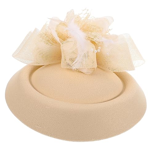 iplusmile Mesh-kopfschmuck Party Mädchen Netz Braut Haarschmuck Hochzeit Haarclip Fascinator Hut Haarspange Haarklammer Mini-hutclip Hutzubehör Haarnadel Frauenhutclip Gittergewebe Beige von iplusmile
