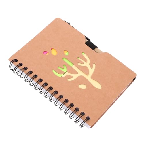 iplusmile Notizbuch Spiralbindung Kraftpapier Liniert mit Stift Multifunktionales Kompaktes Notizheft für Büro Studium und Alltag Praktisch und Tragbar für Notizen und Termine von iplusmile