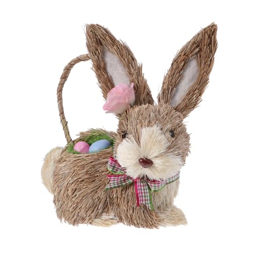 iplusmile Osterhasen Dekoration aus Stroh Handgefertigter Tischhase für Osterfeier für Zuhause Garten oder Fotorequisite Gestaltet mit Feinen Details iplusmile Osterhasen Dekoration aus Stroh Handgefertigter Tischhase für Osterfeier für Zuhause Garten oder Fotorequisite Gestaltet mit Feinen Details von iplusmile