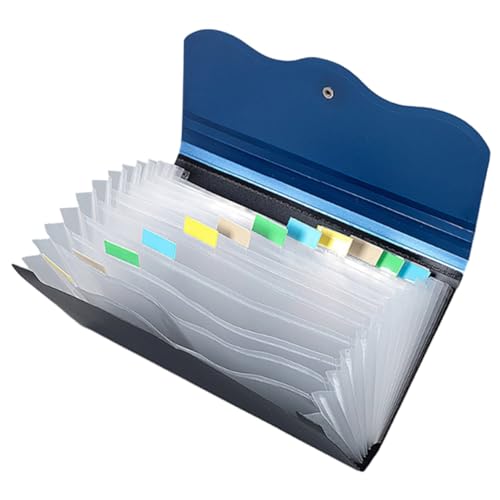 iplusmile PP Fächer Erweiterbar Aktenordner aus Kleiner Fächermappe Organizer für Rechnungen Belege und Dokumente Transparenter Tragbarer Datei Organizer für Büro und Studium von iplusmile