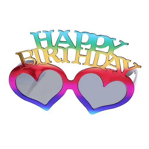 iplusmile Partybrille Herzform Bunte Geburtstagsbrille für Erwachsene und Bequeme Happy Birthday Brille als Fotorequisite und Partydeko Einzigartige Herzglas Brille für Feierlichkeiten von iplusmile