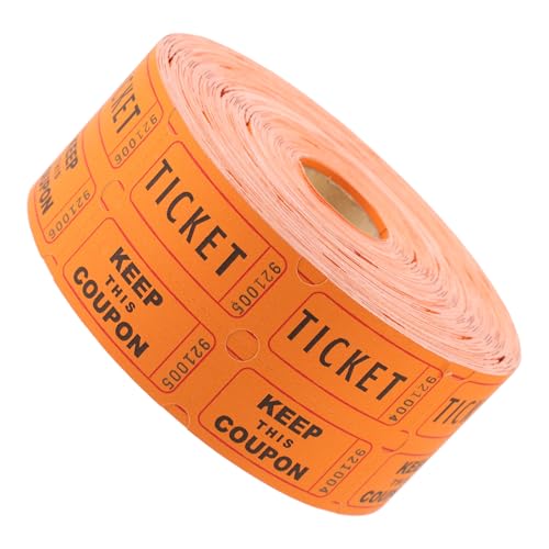 iplusmile Raffle Tickets Rolle Orange Gewinnlose Papier Langlebige Event und Party Tickets für Aktivitäten Einfache Anwendung Vielseitig für Feiern und Einkaufszentren Geeignet von iplusmile