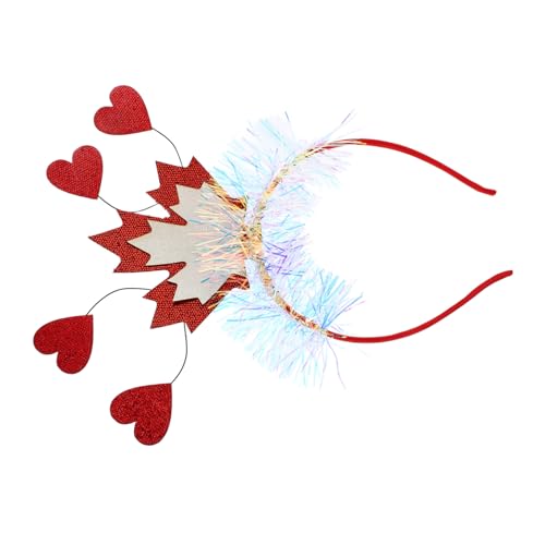 iplusmile Rotes Ahornblatt Herz Stirnband aus Stabilem Material Weiches Tinsel Hairband für Frauen Komfortabler Party Kopfschmuck für Karneval Kostüm Weihnachten Silvester und Festival von iplusmile