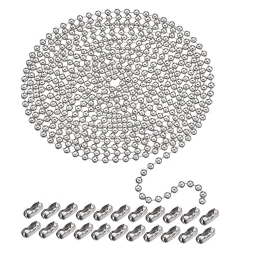 iplusmile Rundkugel Kette mit Verbindern Robuste Heavy Duty Kugelkette für Dog Tag Halsketten Schlüsselanhänger Diy Schmuckherstellung Nahtloses Design Einfach zu Montieren iplusmile Rundkugel Kette mit Verbindern Robuste Heavy Duty Kugelkette für Dog Tag Halsketten Schlüsselanhänger Diy Schmuckherstellung Nahtloses Design Einfach zu Montieren von iplusmile