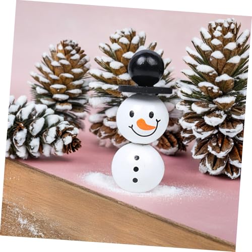 iplusmile Schneemann Holzperlen Teilig Schwarze Rundperlen Winter Deko Weihnachtsdeko DIY Armband Schmuck Basteln Zubehör von iplusmile