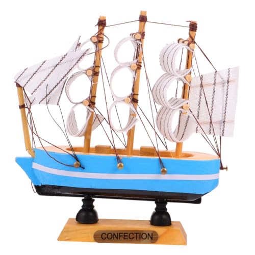 iplusmile Segelkuchendekoration dekorativ Bootsdekor Boote Miniatur Dekorationen Zubehör Küsten Segelmodell- Schiff holz segelboot Kuchenverzierungen Home Ornament Zufällige Farbe von iplusmile