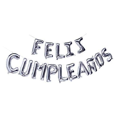 iplusmile Silbernes Aluminium Folienballon Set Feliz Cumpleaños für Geburtstagsparty Teilig Langlebige Dekoration für Familienfeier und Kindergeburtstag iplusmile Silbernes Aluminium Folienballon Set Feliz Cumpleaños für Geburtstagsparty Teilig Langlebige Dekoration für Familienfeier und Kindergeburtstag von iplusmile