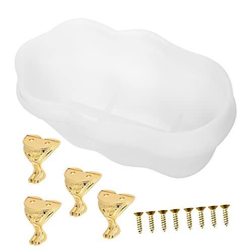 iplusmile Silikonform Badewanne mit Stützfüßen und Schrauben Flexible Epoxidharz Gießform für DIY Schmuck Aufbewahrung und Bastelprojekte Langlebig von iplusmile