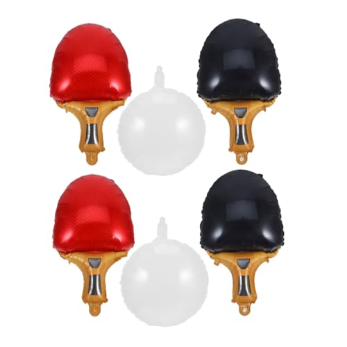 iplusmile Sportliche Tischtennis Folienballons mit Roten und Schwarzen Schlägern und Weißen Bällen Wiederverwendbare Partydeko für Sportliche Geburtstagsfeiern und Wettbewerbe von iplusmile