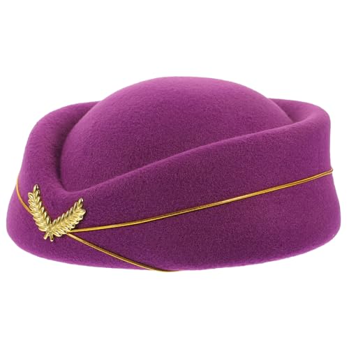 iplusmile Stewardess Hut Damen Air Hostess Mütze Cosplay Uniform Elegant Leuchtendes Violett Einheitsgröße für Kostümparty Karneval Halloween Bühnenauftritt iplusmile Stewardess Hut Damen Air Hostess Mütze Cosplay Uniform Elegant Leuchtendes Violett Einheitsgröße für Kostümparty Karneval Halloween Bühnenauftritt von iplusmile