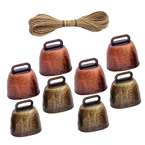 iplusmile Teiliges Vintage Metall Viehglocken mit Juteseil Laute Klare Kuh und Schafglocken Leichte Kompakte Bauernhof Verlust Glocken zur Tierüberwachung und Dekoration von iplusmile
